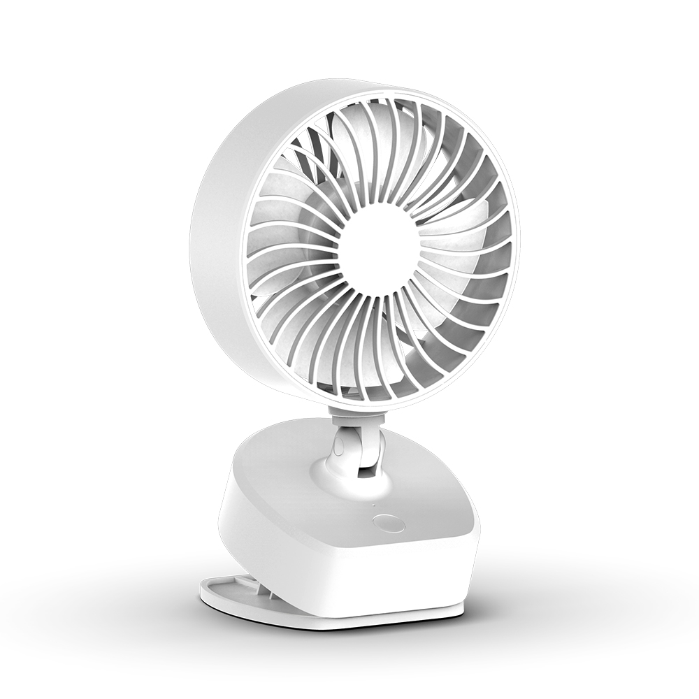 WANGCHAO USB Sports Portable Fan 360/° Air Outlet Adjustment 3 Kinds of Wind Speed Headphone Design USB Rechargeable Mini Fan Suitable for Outdoor Office,White