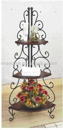 Wrought Iron Corner Etagere