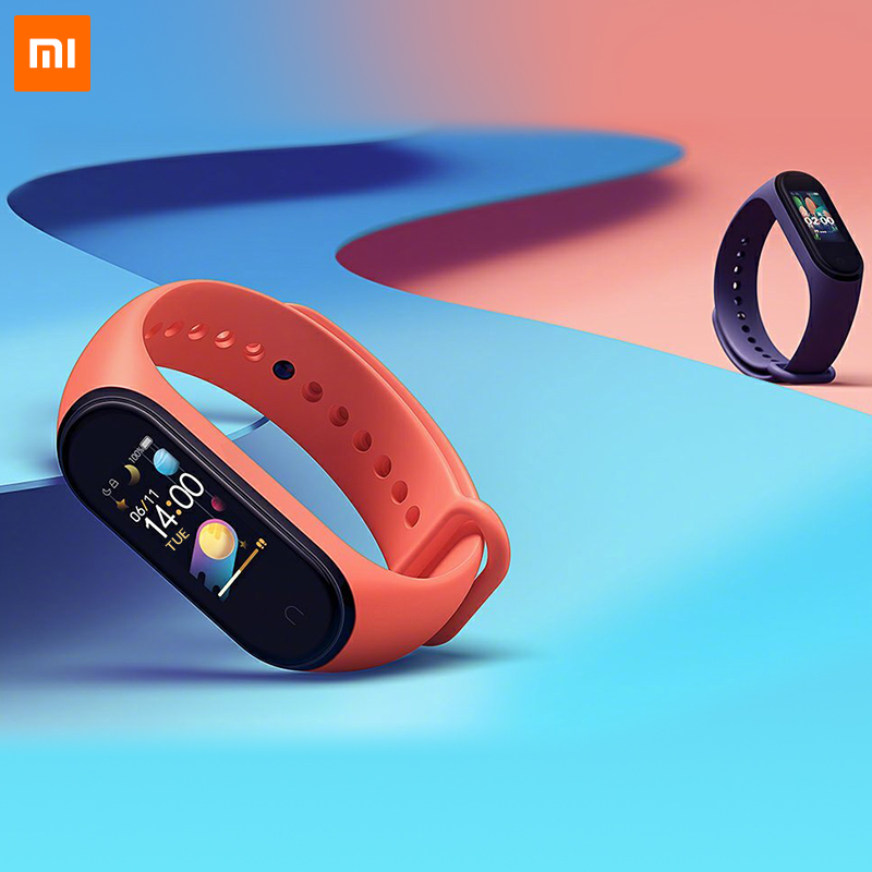 В наличии оригинальный Смарт-браслет Xiaomi Mi Band 4 0,95 дюймовый монитор сердечного ритма 5ATM водный Bluetooth 5,0 браслет Xiaomi 4 Miband 4