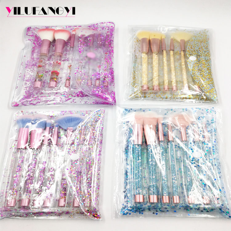 7pcs блеск набор кистей для макияжа с украшением в виде кристаллов корректор макияж кисти жидкость щетки