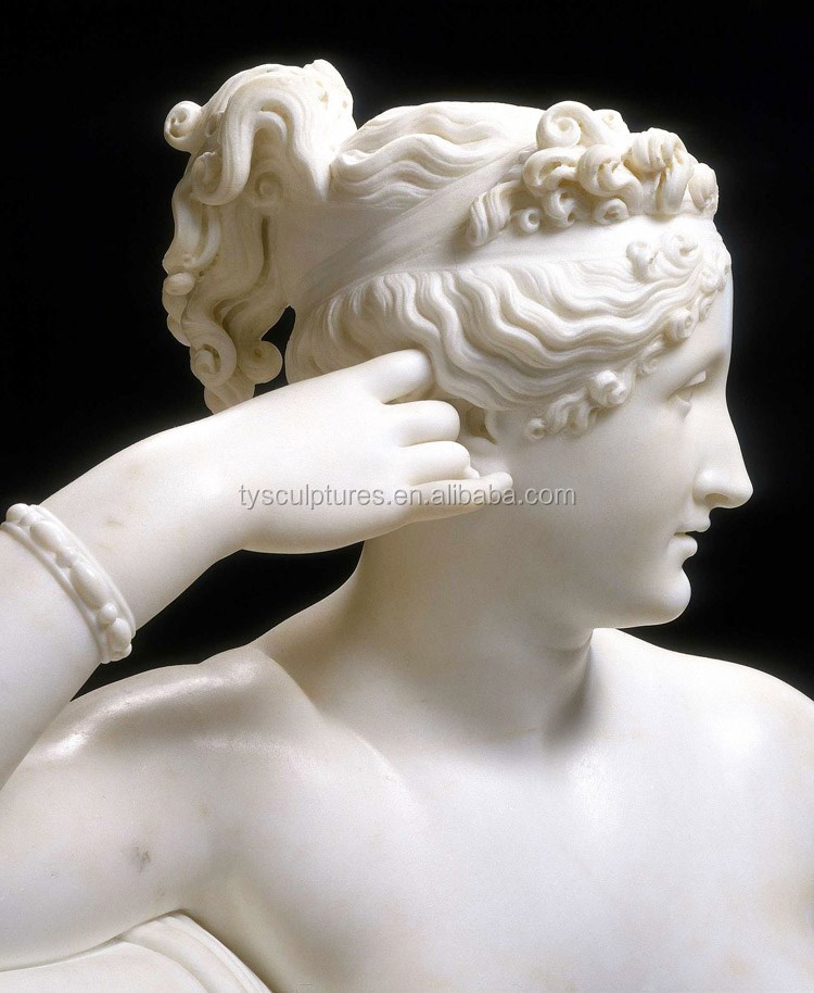 有名なエロティックな白い大理石の女性のヌード彫刻セクシーな横になっ