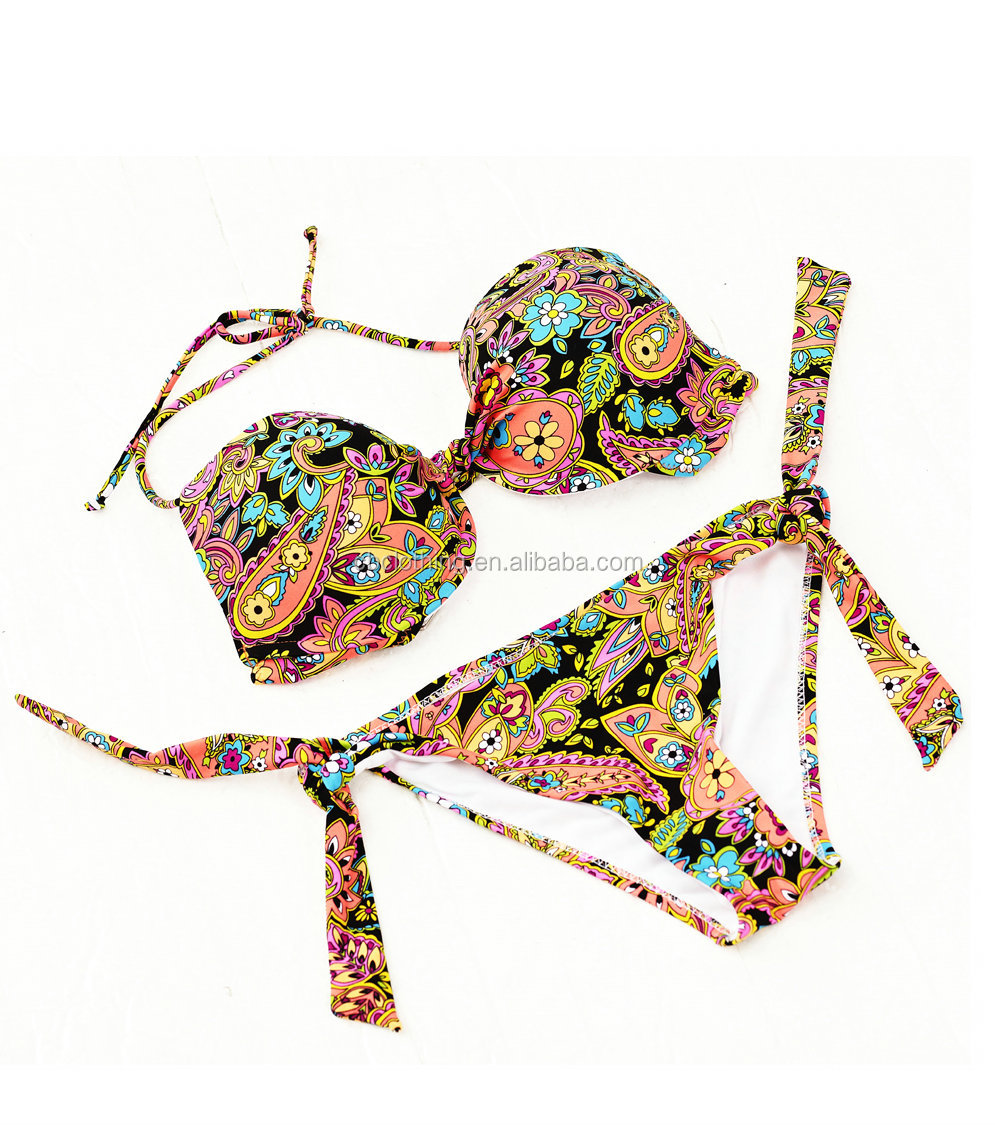 Whole sale hot sexy bikini girl swimwear customprinted swimwear