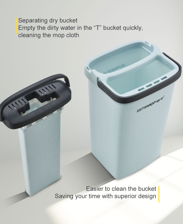 Squeeze Flat Floor Mop and Bucket Set with  Easy Self-Wringing Cleaning Mop Bucket Wet and Dry Use