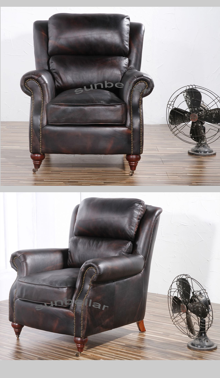 vintage leather wing back accent chair tufted tan leather reclining arm chair inspiration living room sofa chair for sale