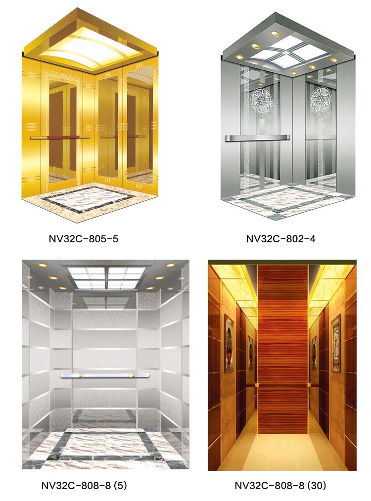 1000kg Passenger Elevator Stainless Steel Cabin Decoration