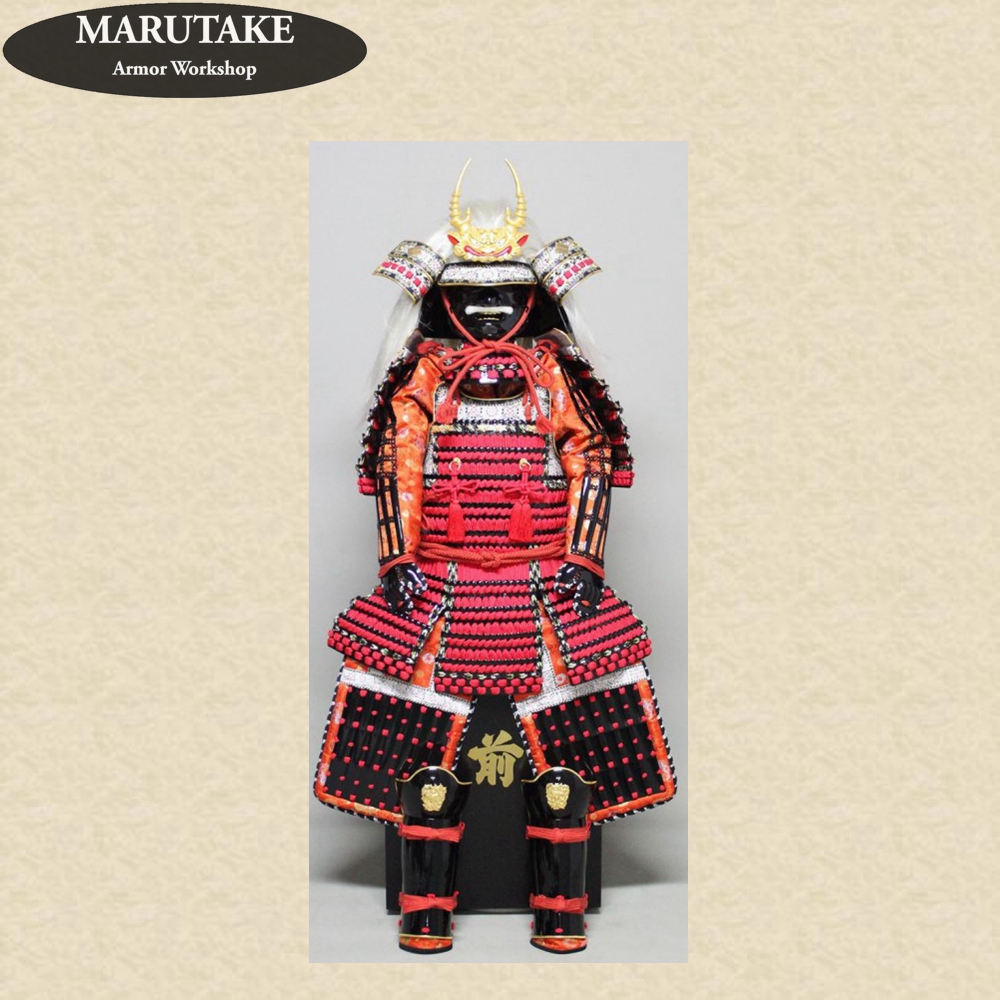 日本传统武士盔甲,武器儿童穿戴武士盔甲武田信玄武士盔甲节日礼服