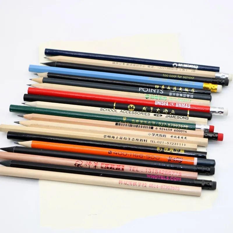 Customized Logo Printing Round Hexagon HB Pencils