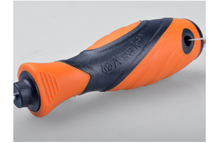 ASAKI  AK-6939 High Quality  Hand Tools Slotted Screwdriver 3x75mm- Magnetic Alloy Steel Non-slip Handle Manual Tool