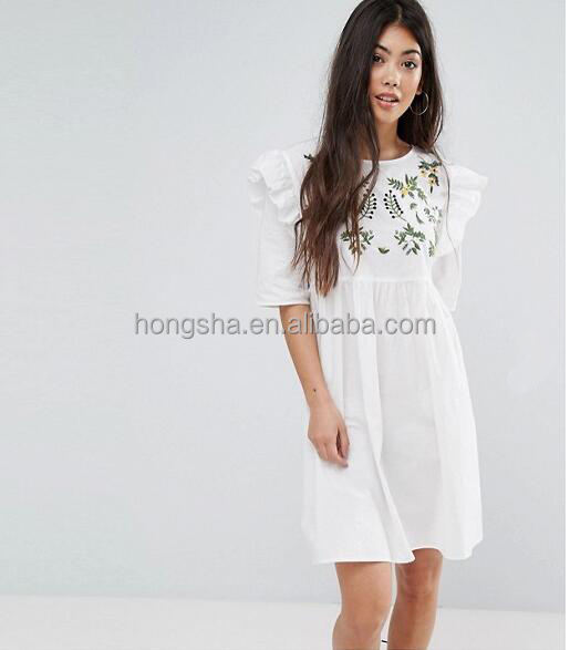 smock embroidered dress
