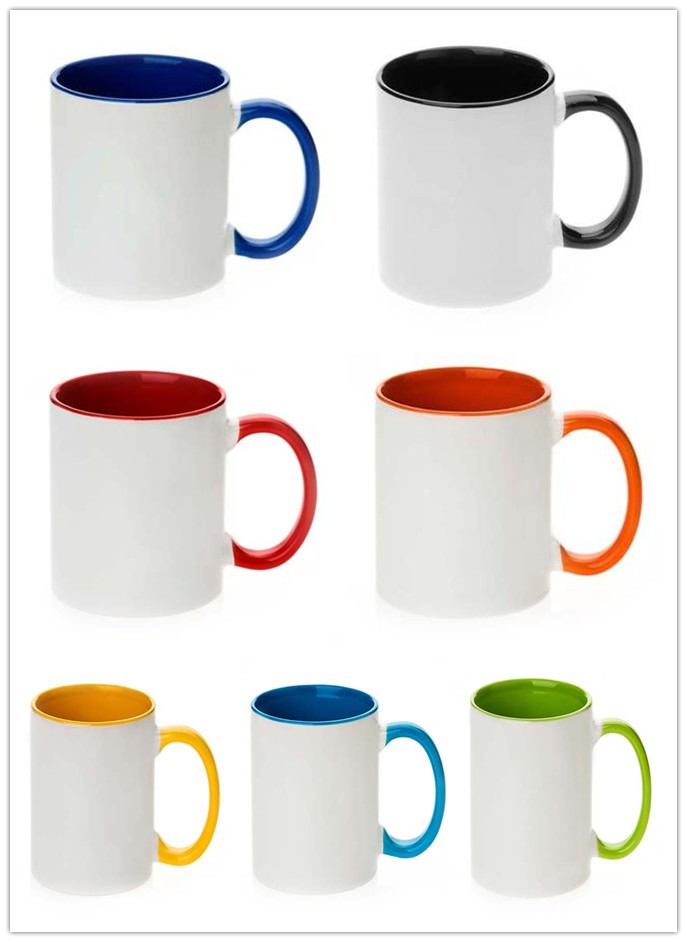 Haonai 11OZ mug colorful mug with coating color inside sublimation mug