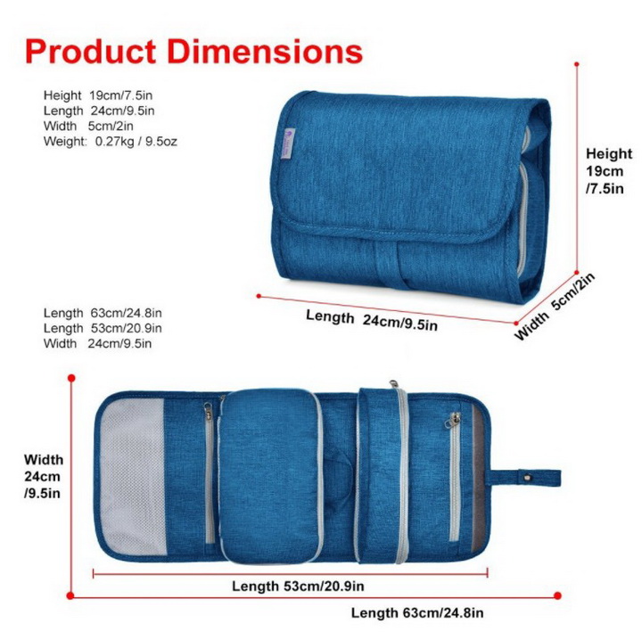 Kit da toilette da viaggio resistente all'acqua con borsa trasparente approvata dalla TSA