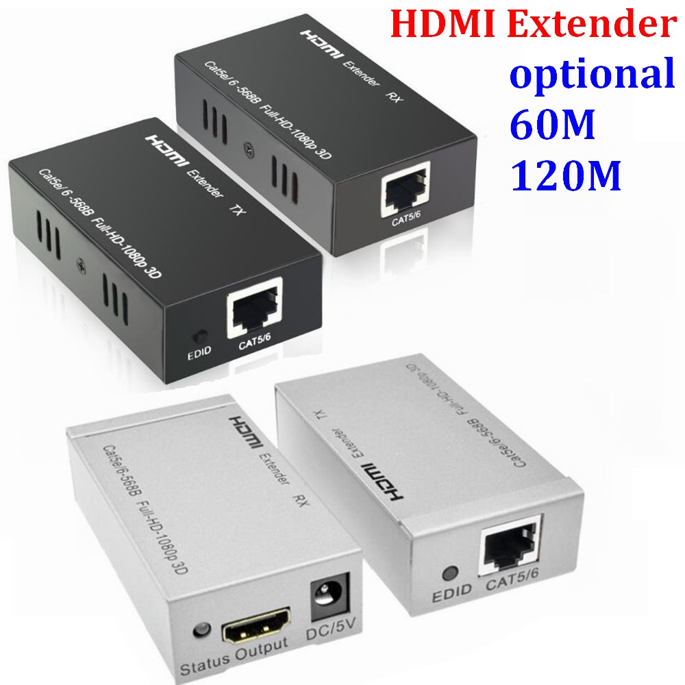 1080p HDMI//DVI Balun 196ft//60m Extender over signal Cat 5e//6 Ethernet Converter
