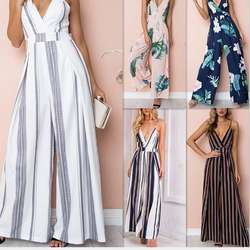 Verão 2019 novo macacão feminino estampado fora do ombro macacão casual feminino
