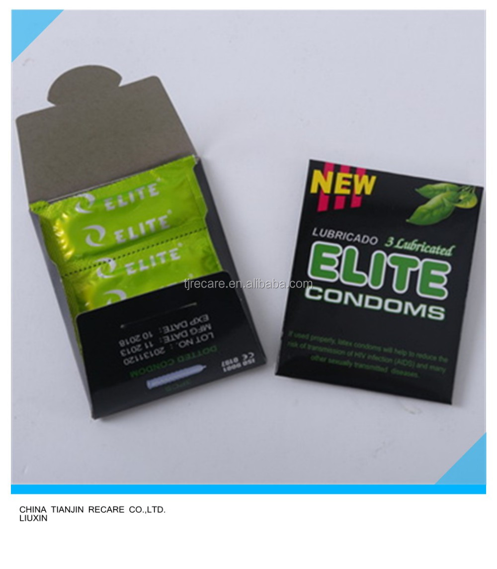 酷薄荷味道的酷体验点缀着 3 件/包的避孕套