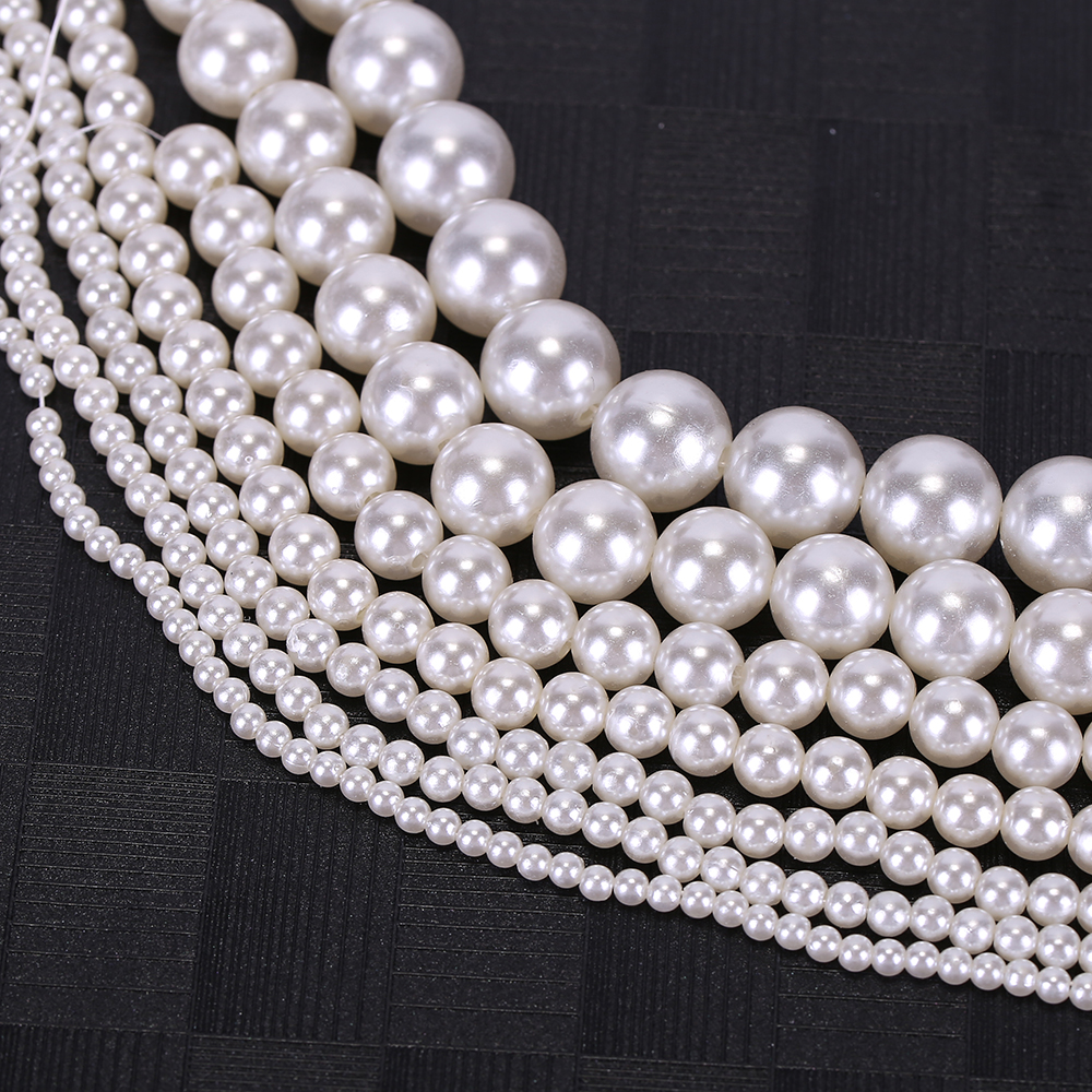 230+ beads jewellery making 3mm Glass Faux Pearls strand Silver Grey craft