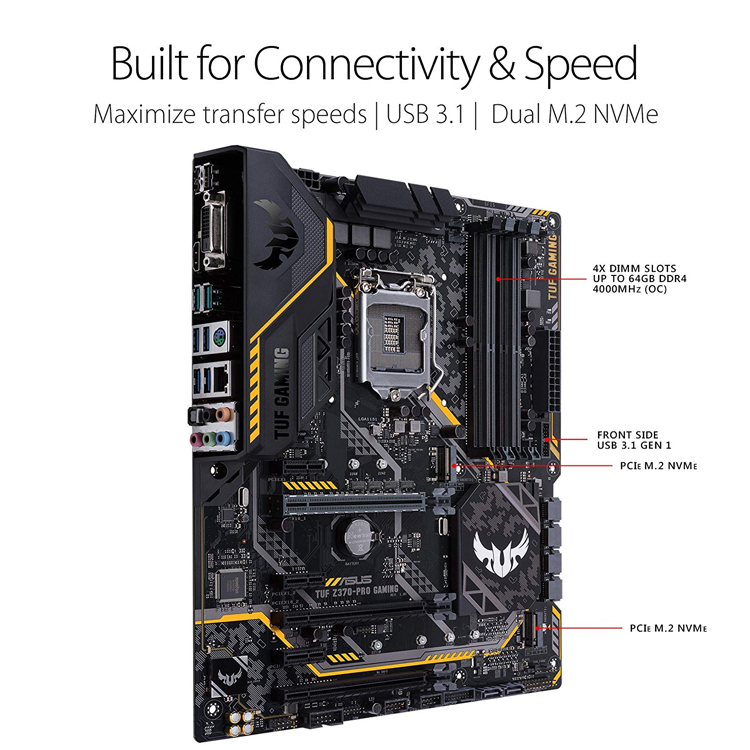 ASUS TUF Z370-PRO GAMING Used ATX Motherboard LGA 1151, Supports