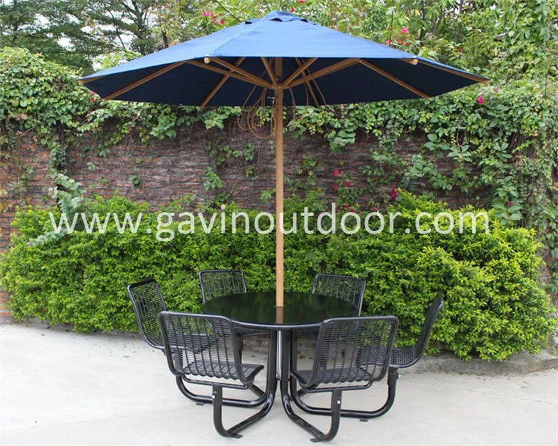 Guangzhou Gavin outside furniture outdoor table and chairs picnic table bench metal steel outdoor tables for school