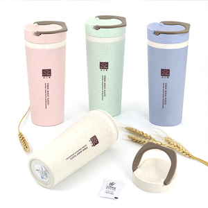 New Product Custom Logo 450 ml Travel Portable Sport Wheat Straw Bottle