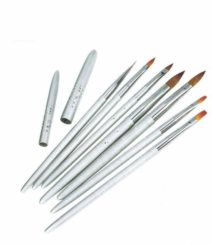 7Pcs Nail Art Design Painting Drawing Brushes Sliver