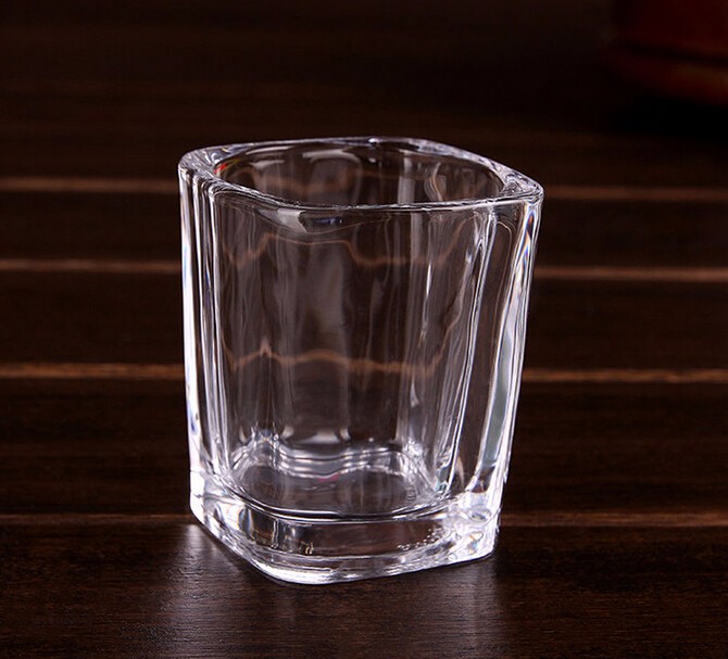 cheap square shape  short glass wine glass high white material