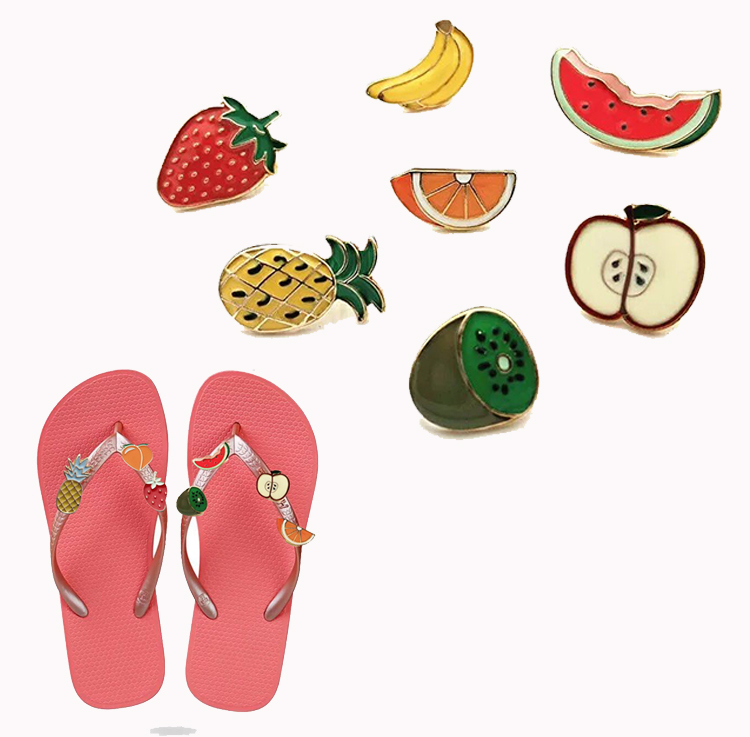Шлепанцы с фруктами 2019, подвески, бананы, аксессуары для обуви, подвеска в виде клубники