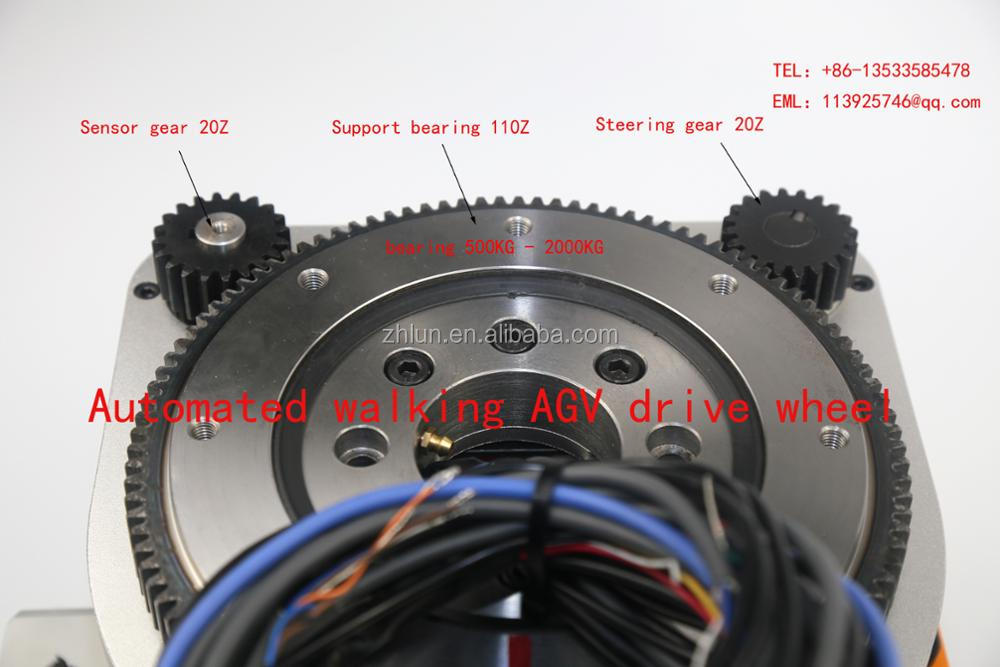 roda da movimentação de direção do AGV de 230mm com motor de movimentação, freio, codificador, materiais de direção do motor entregando as peças do equipamento