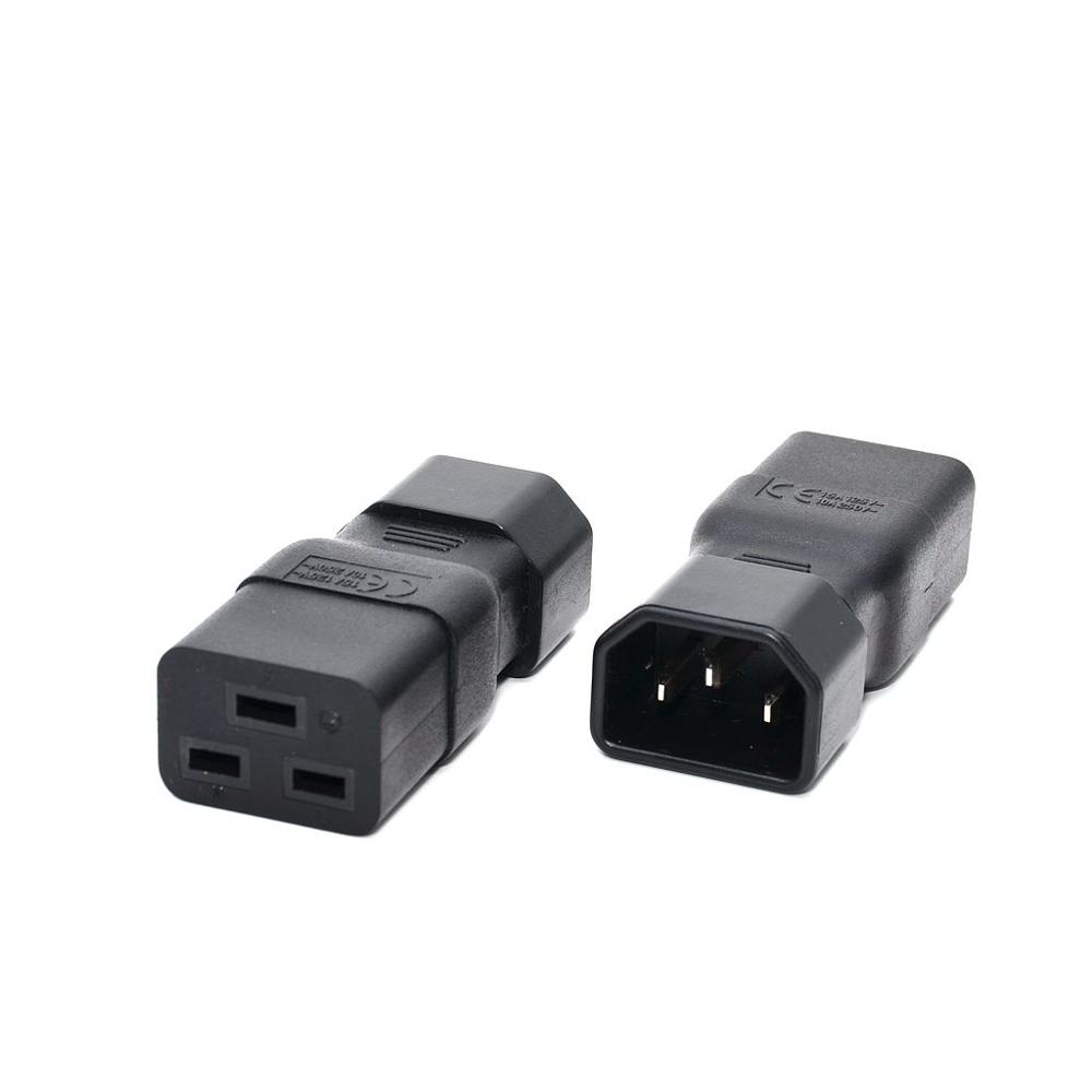 Hot Sale Black PDU UPS WA-0089 IEC 320 C14 to C19 Adapter,IEC C19 to C14 Adapter