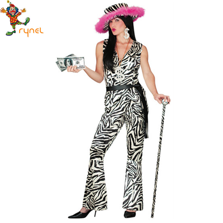 Hot Player Pimp Zebra Adult Costume w//Hat Standard