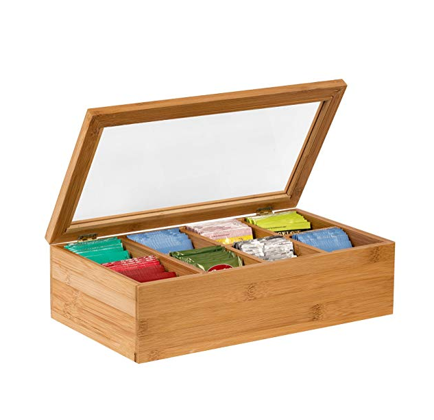 Прямоугольная деревянная бамбуковая чайная коробка с 8 отсеками, деревянная Подарочная чайная коробка