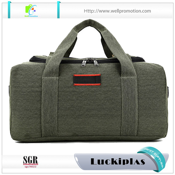 Borsone da viaggio da uomo extra large in tela verde di alta qualità