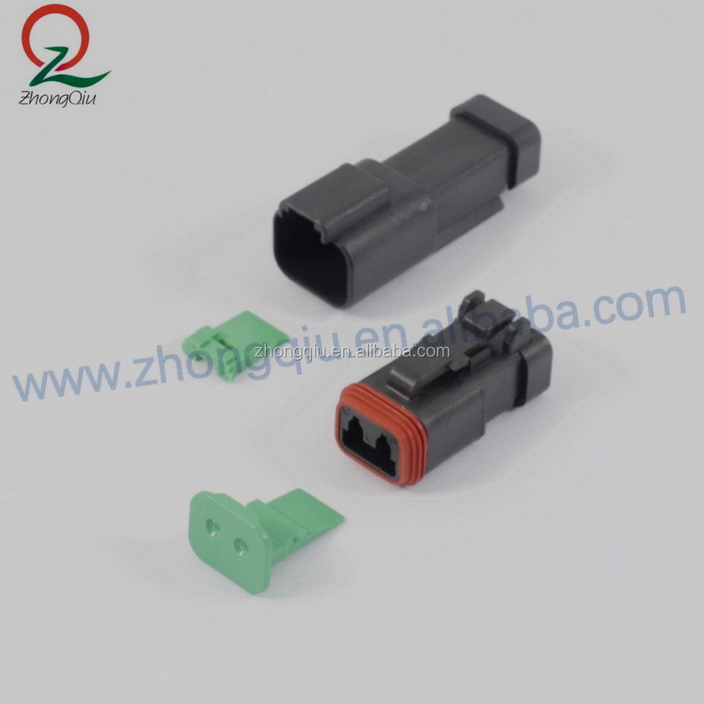 cnkf 5 Sets Deutsch DT Series 2 pin negro impermeable Auto Conectores macho a hembra DT06-2S-E005//DT04-2P-E005