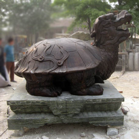 石花崗岩刻まれたカメの彫刻大きなサイズの黒い大理石の庭の亀の像