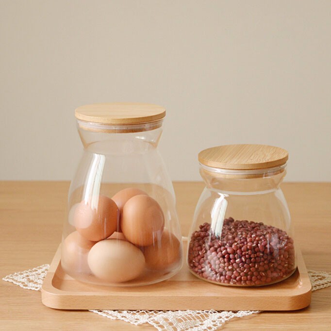 lightweight borosilicate glass jar  heat resistant glass jar with cork lid