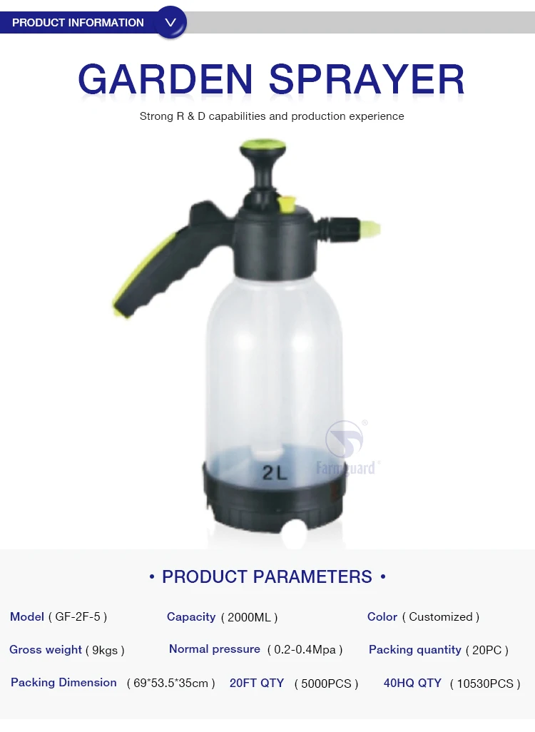 Garden manufacturer 2L plastic trigger watering sprayer
