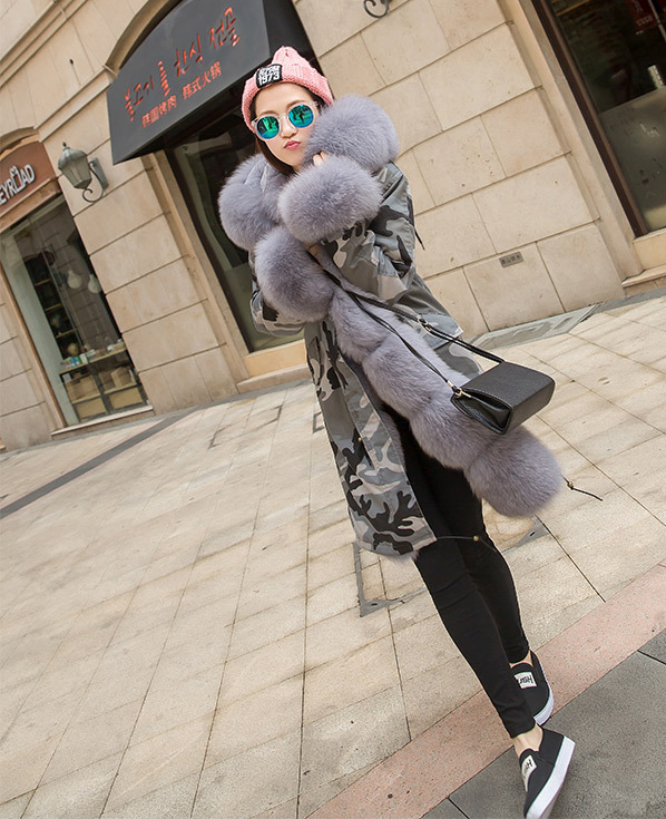 Star selling Women Winter Coat Luxurious Fur Hood Real Fox Fur Jacket/ whole sale Parka