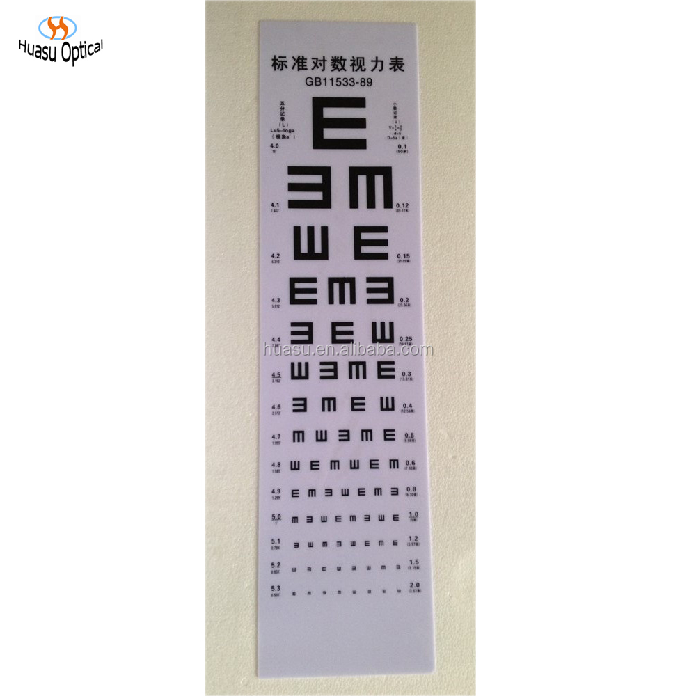 专业光学pvc snellen眼睛测试表视力5m视力图测试距离眼科工具