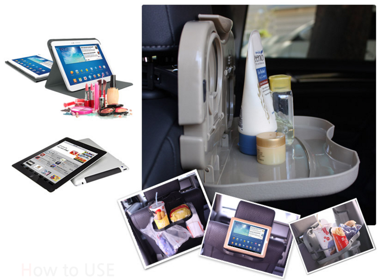 Amazon Car seat back foldable PP cup holder snack hamburg tray car dinning tray