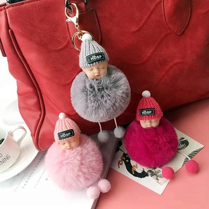 Dormir llavero de los regalos del bebé llavero Festival del partido del dulce mullido Pompón sombrero hecho de la muñeca llavero de coches de juguete Dormir llavero de los regalos del bebé llavero Festival del partido del dulce mullido Pompón sombrero hecho de la muñeca llavero de coches de juguete