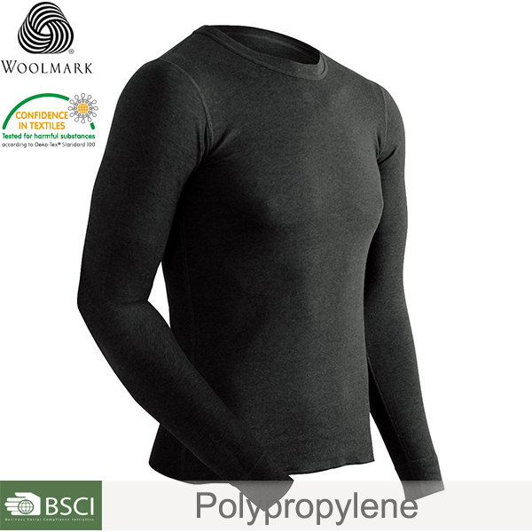 Мужской однослойный Базовый Топ с длинным рукавом и круглым вырезом, термобелье из полипропилена для сухой посадки