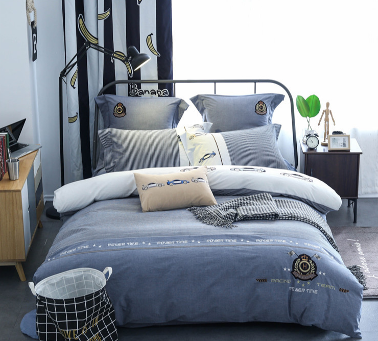 100% Cotton Princess Lace Little Point Duvet Set, Teen Girls Embroidery Cartoon Kids Bedding Set Pink Twin Size 3Pcs