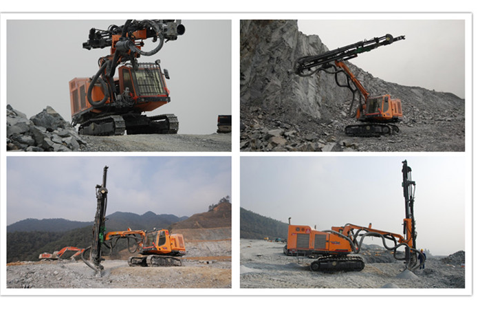 Horizontal crawl full hydraulic KL511 magnetic rock mining drill machine