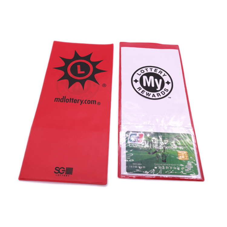 DOUBLE LOTTERY TICKET HOLDER IN BLACK PVC