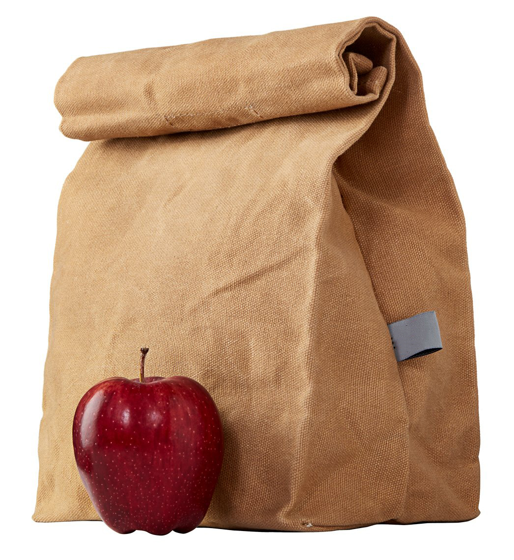Borsa per il pranzo, tela cerata, durevole, senza plastica, grigio, per uomo, donna e bambino