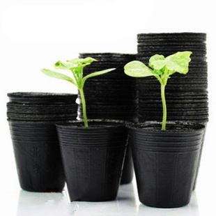 Black Plastic Soft Flower Nursery Pots UV Treatment