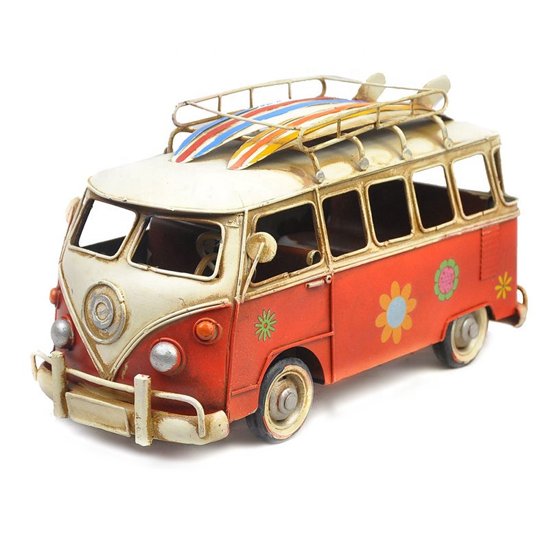 Модель автобуса под давлением с цветочным принтом 1/18, модель автобуса, школьного автобуса, домашнего паба, офисные украшения