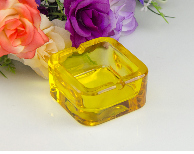 Haonai colored round square glass smoking ashtray