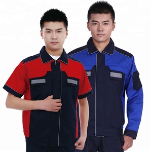 Wholesale quality cheap short sleeve workshop 4S car maintenance service worker workwear uniform