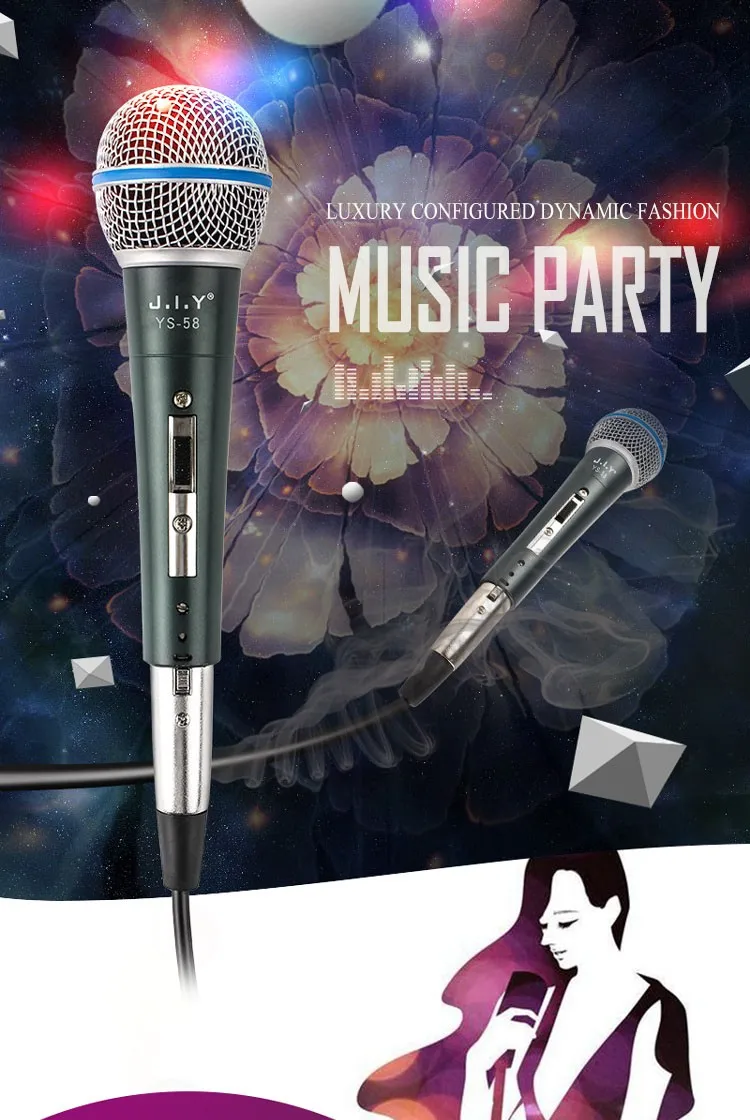 YS-58 Speaker Microphone Wired Dynamic Microphone KTV Conference Performance Lecture Use Wired Microphone Karaoke