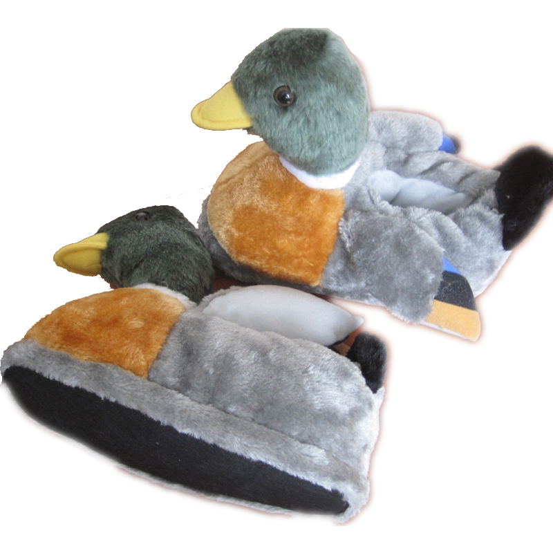 Плюшевые домашние тапочки в форме утки