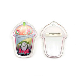 Moda Glitter Faísca Resina Epóxi Emblema Do Pino de Acrílico Charme